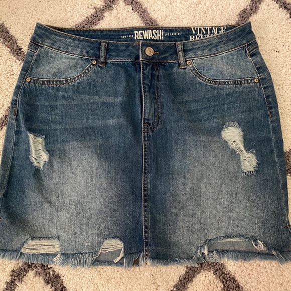 rewash denim skirt